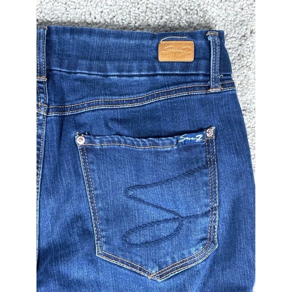 Seven7 Tummy Less High Rise Skinny Jeans Womens Size 12 Dark‎ Wash Denim